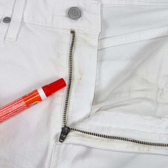 J Crew Women's Slim Wide Leg Jean Size 29 White High Waist Ankle Raw Hem - Picture 12 of 16